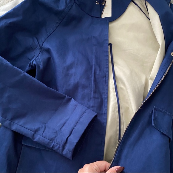 Kate Spade Coat Navy Blue Hood Zipper size Small - Picture 4 of 8